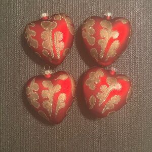 Glass Heart Ornaments